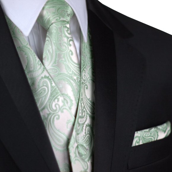 Papillon E Fazzoletto Paisley In Microfibra - Set Da Uomo Prugna - Brand Q - Nuovo
